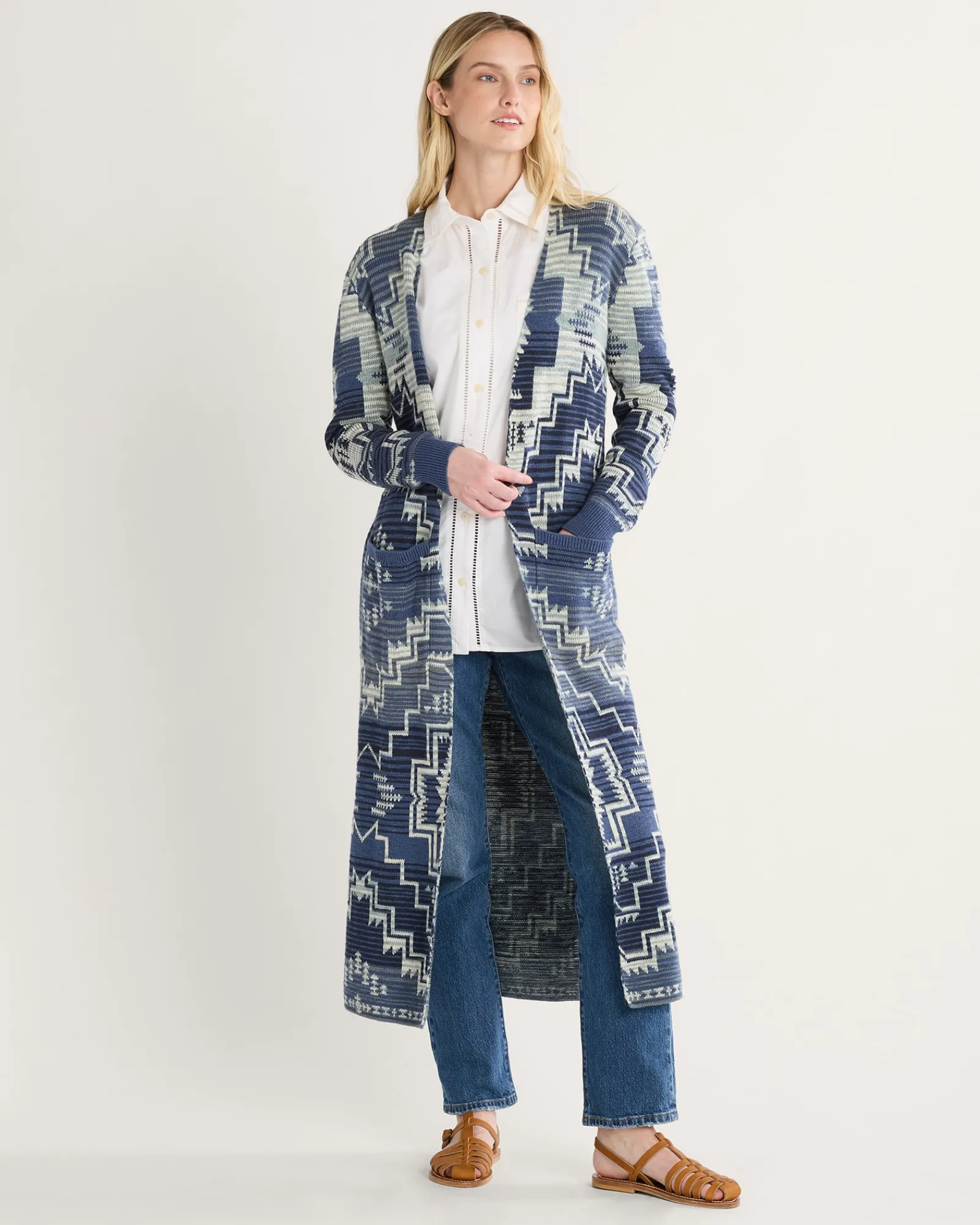 Pendleton WOMEN'S COTTON DUSTER CARDIGAN INDIGO MULTI Online