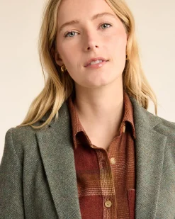 Pendleton WOMEN'S DAVIS HERRINGBONE WOOL BLAZER GREEN/SHALE MIX Online