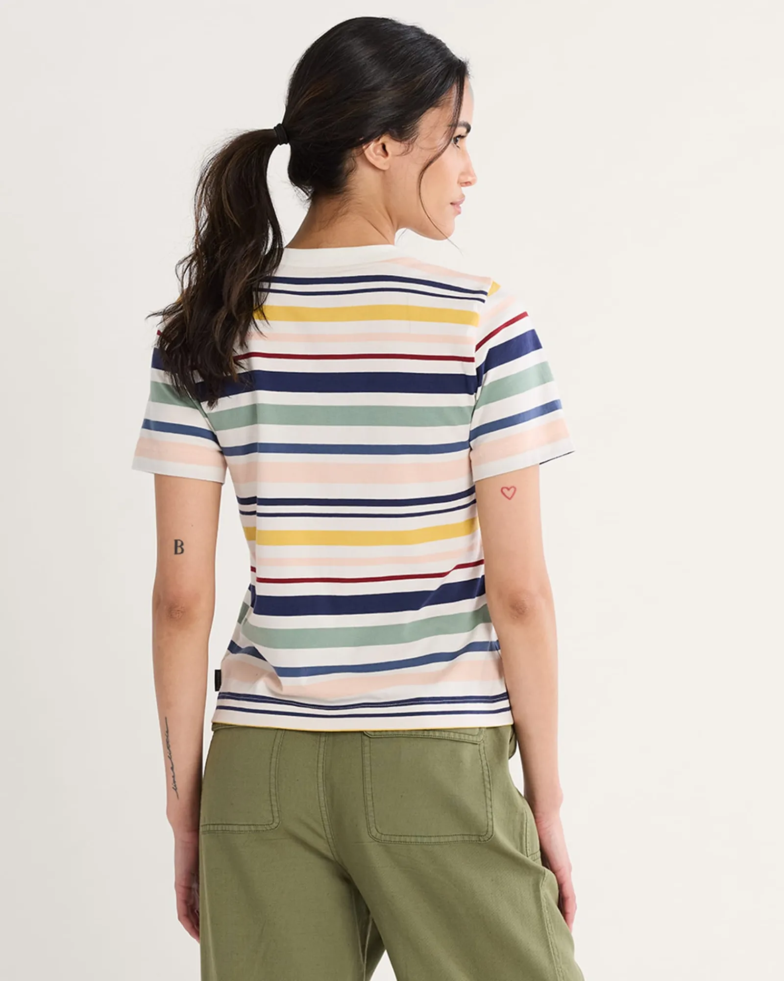 Pendleton WOMEN'S DESCHUTES STRIPE TEE ECRU STRIPE New