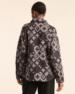 Pendleton WOMEN'S DOUBLESOFT SHIRT JACKET CHARCOAL TOSSED CROSS Best