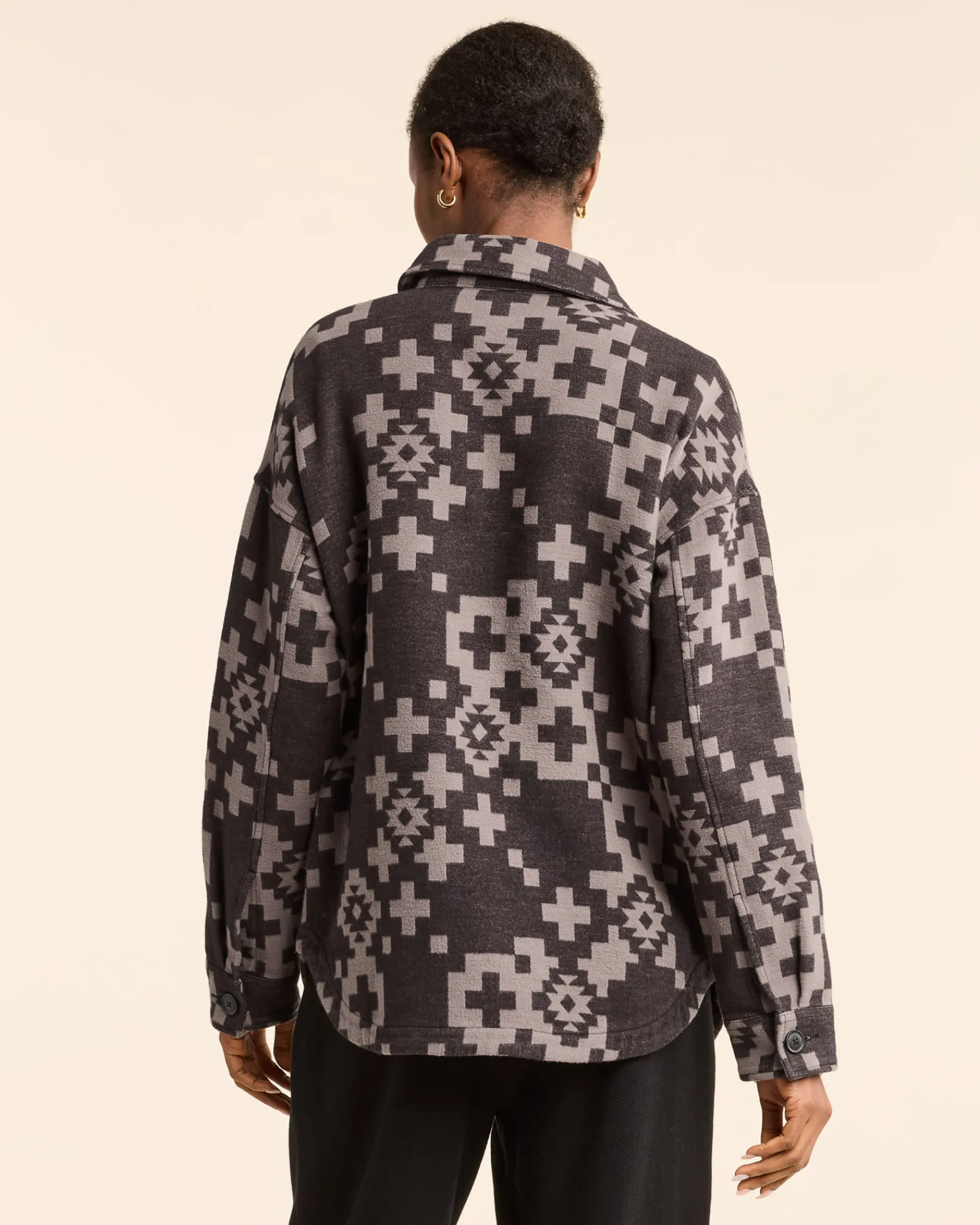 Pendleton WOMEN'S DOUBLESOFT SHIRT JACKET CHARCOAL TOSSED CROSS Best