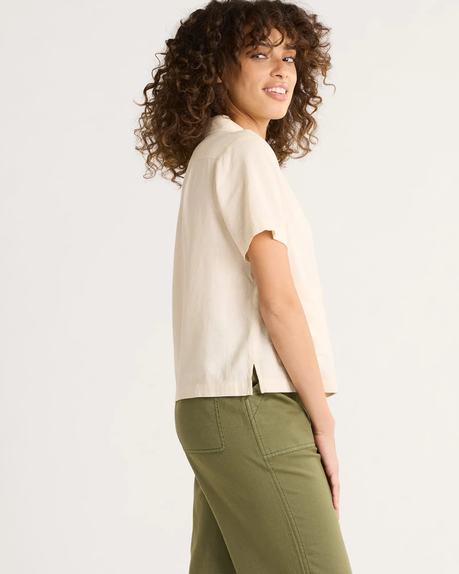 Pendleton WOMEN'S EMBROIDERED LINEN SHIRT NATURAL New