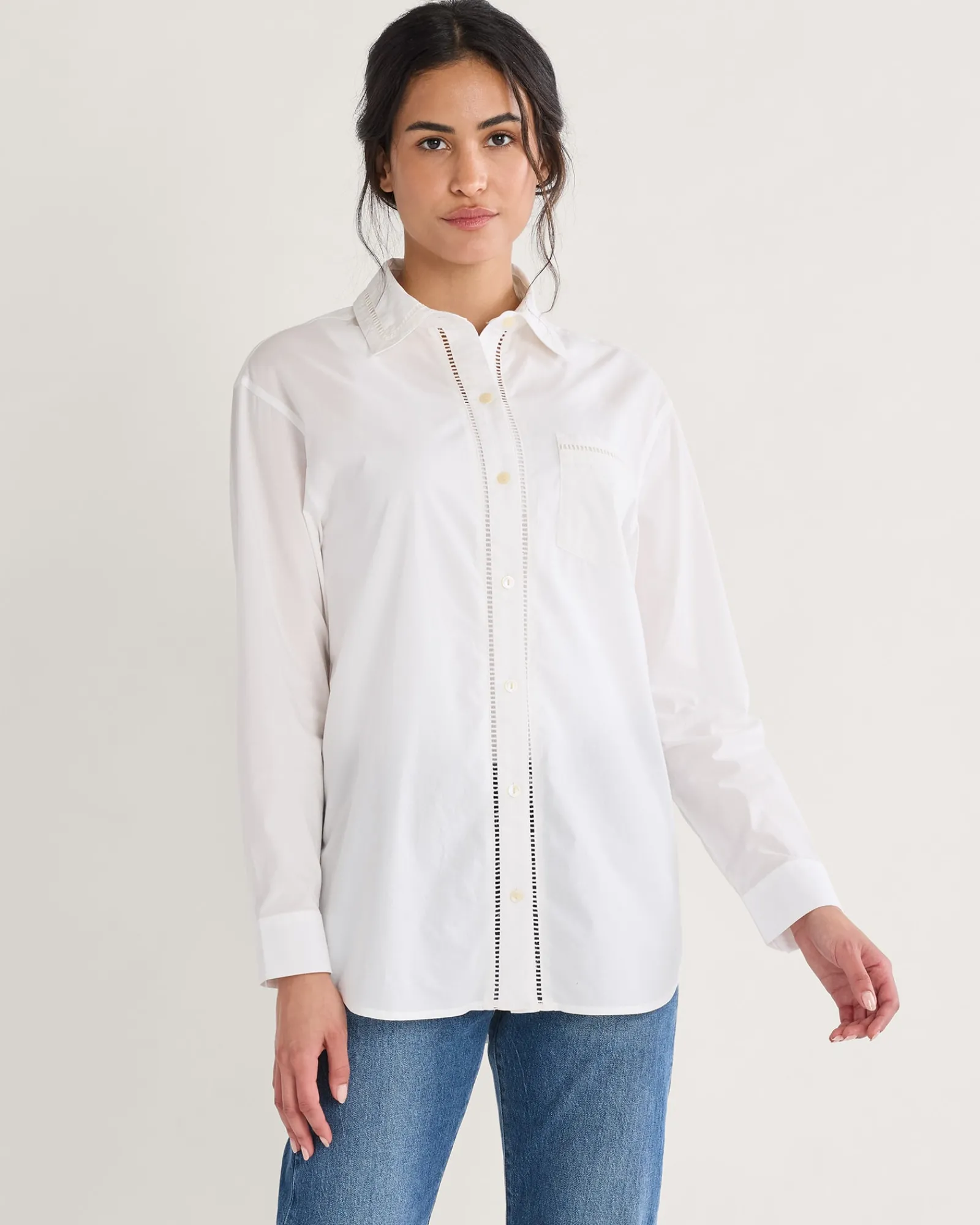 Pendleton WOMEN'S EVERLY POPLIN SHIRT WHITE New