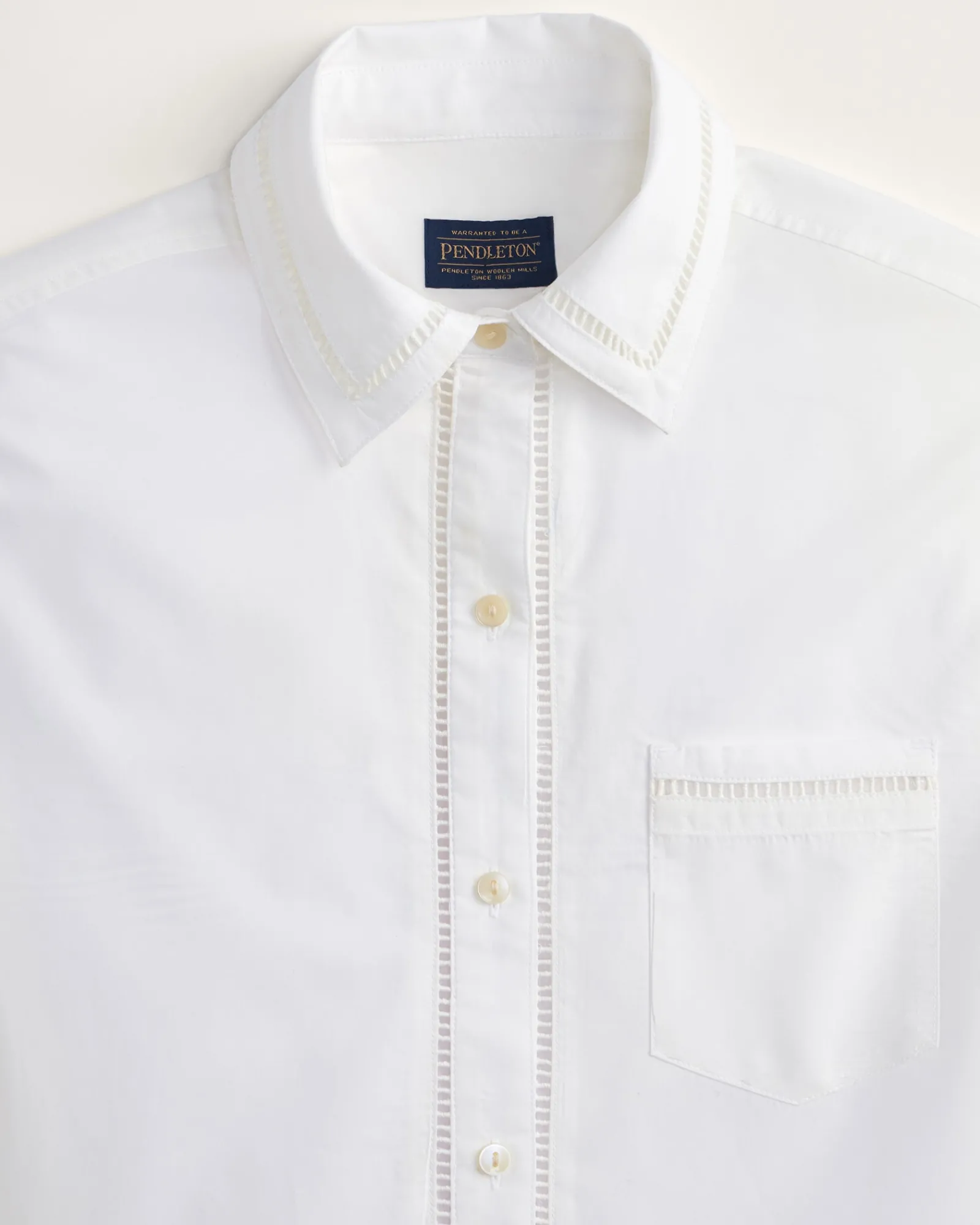 Pendleton WOMEN'S EVERLY POPLIN SHIRT WHITE New