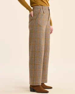 Pendleton WOMEN'S GLEN PLAID WOOL TROUSERS TAN/BROWN New