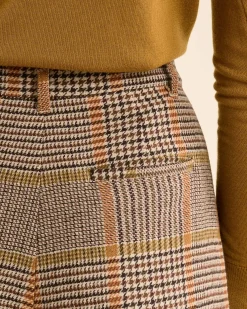 Pendleton WOMEN'S GLEN PLAID WOOL TROUSERS TAN/BROWN New
