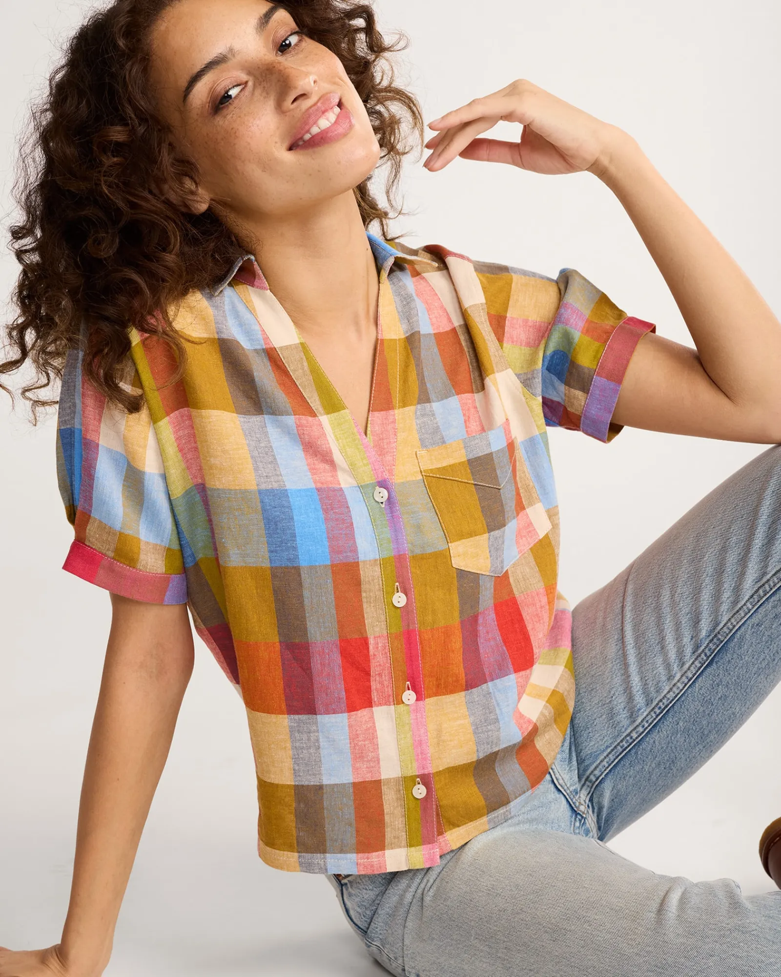 Pendleton WOMEN'S HARLOW LINEN SHIRT PLAID MULTI Best