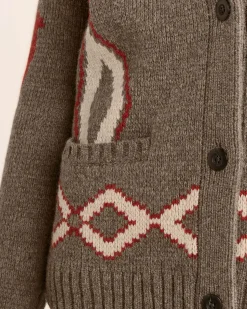 Pendleton WOMEN'S HERITAGE LAMBSWOOL CARDIGAN BROWN MIX MULTI Fashion