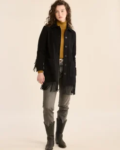 Pendleton WOMEN'S JOLENE WOOL FRINGED JACKET BLACK Best