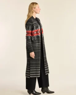 Pendleton WOMEN'S LAMBSWOOL DUSTER CARDIGAN BLACK HEATHER MULTI Outlet