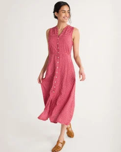Pendleton WOMEN'S LANA SLEEVELESS LINEN DRESS PINK CHECK Online