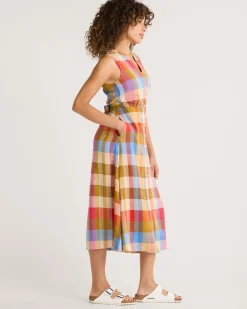 Pendleton WOMEN'S LANA SLEEVELESS LINEN DRESS PLAID MULTI Hot