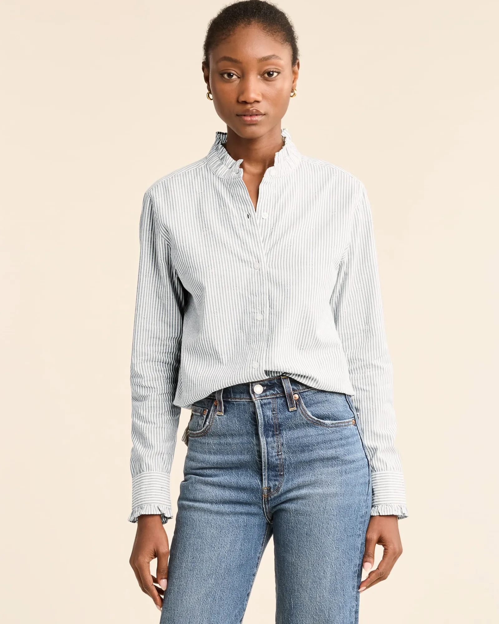 Pendleton WOMEN'S LONG-SLEEVE ELOISE SHIRT VINTAGE INDIGO/WHITE Hot