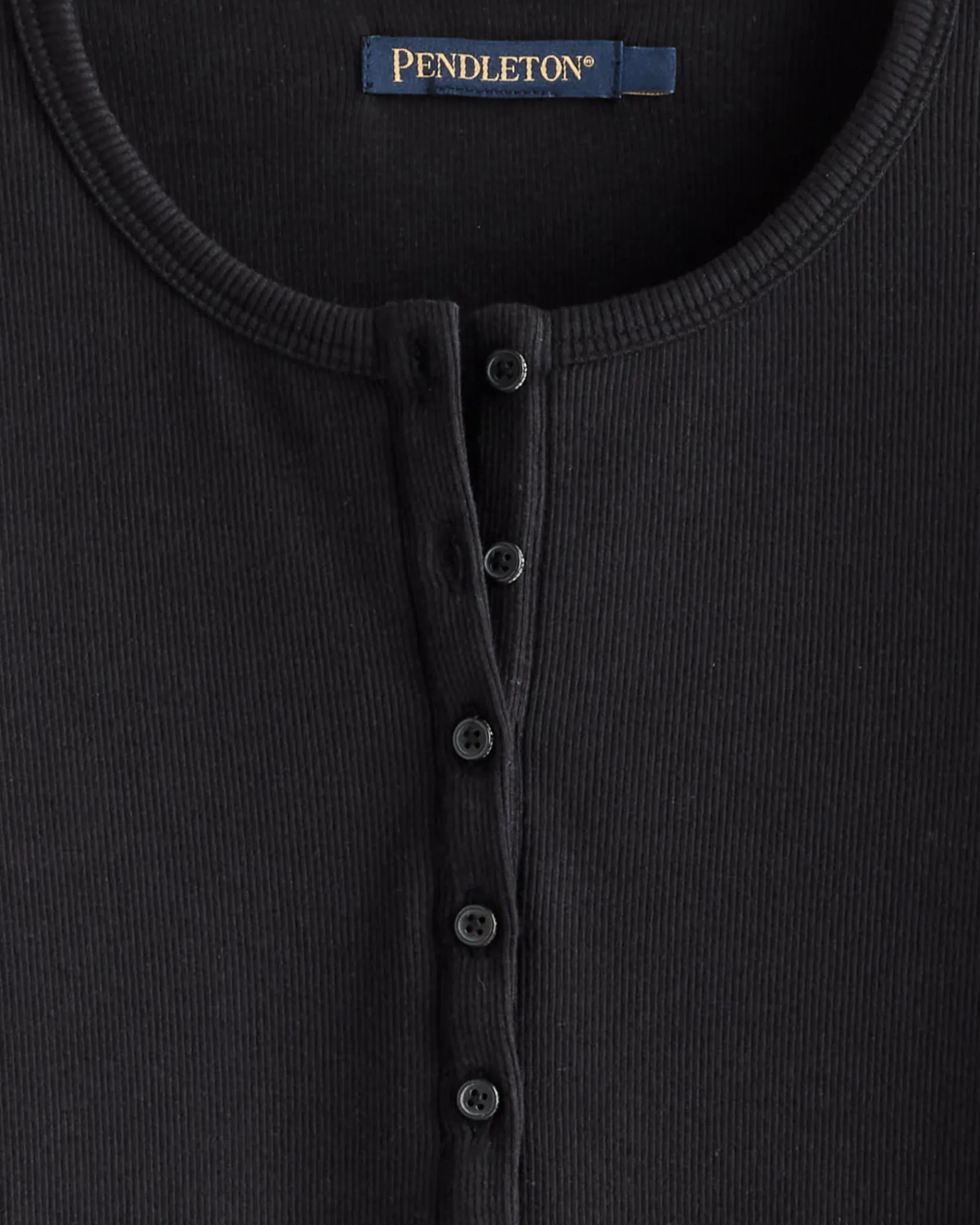 Pendleton WOMEN'S LONG-SLEEVE PIMA COTTON HENLEY BLACK Fashion