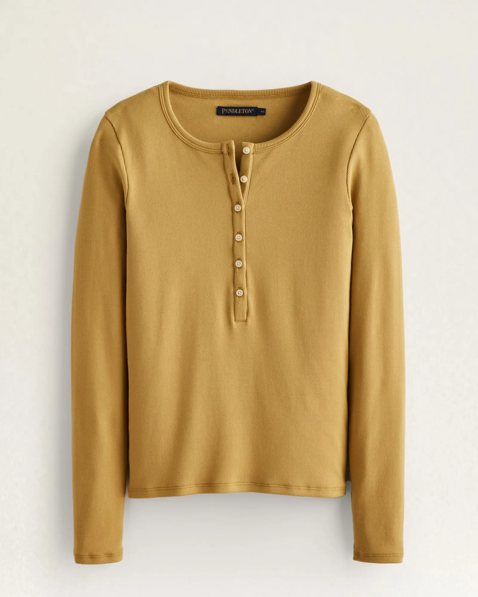 Pendleton WOMEN'S LONG-SLEEVE PIMA COTTON HENLEY ANTIQUE GOLD Discount