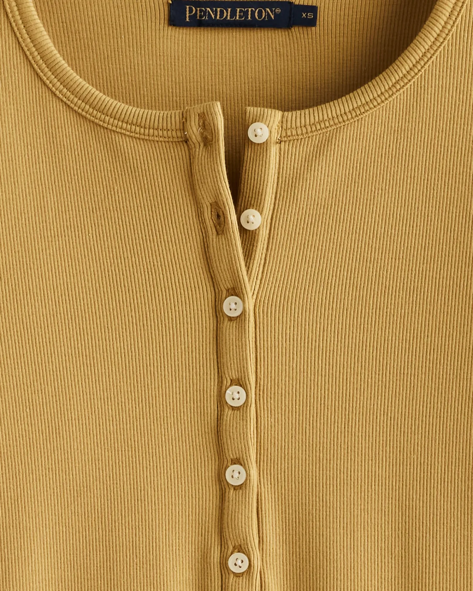 Pendleton WOMEN'S LONG-SLEEVE PIMA COTTON HENLEY ANTIQUE GOLD Discount