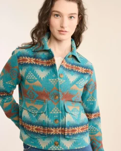 Pendleton WOMEN'S LOWELL WOOL JACKET TURQUOISE NEHALEM Outlet