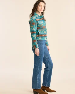 Pendleton WOMEN'S LOWELL WOOL JACKET TURQUOISE NEHALEM Outlet