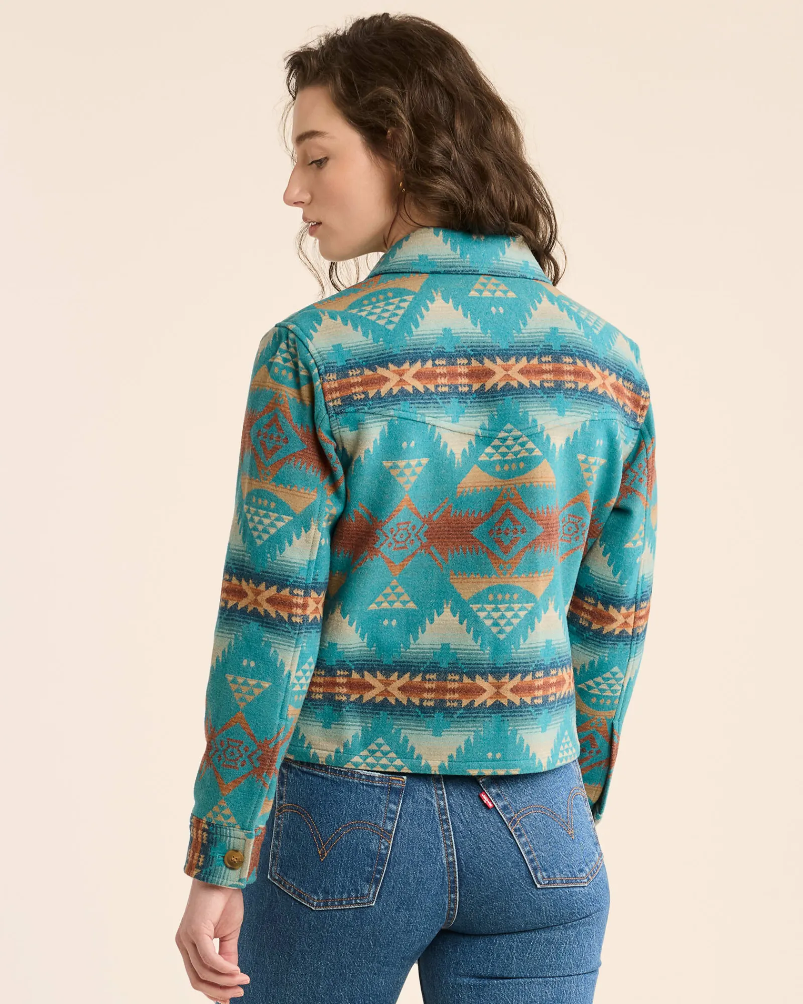 Pendleton WOMEN'S LOWELL WOOL JACKET TURQUOISE NEHALEM Outlet