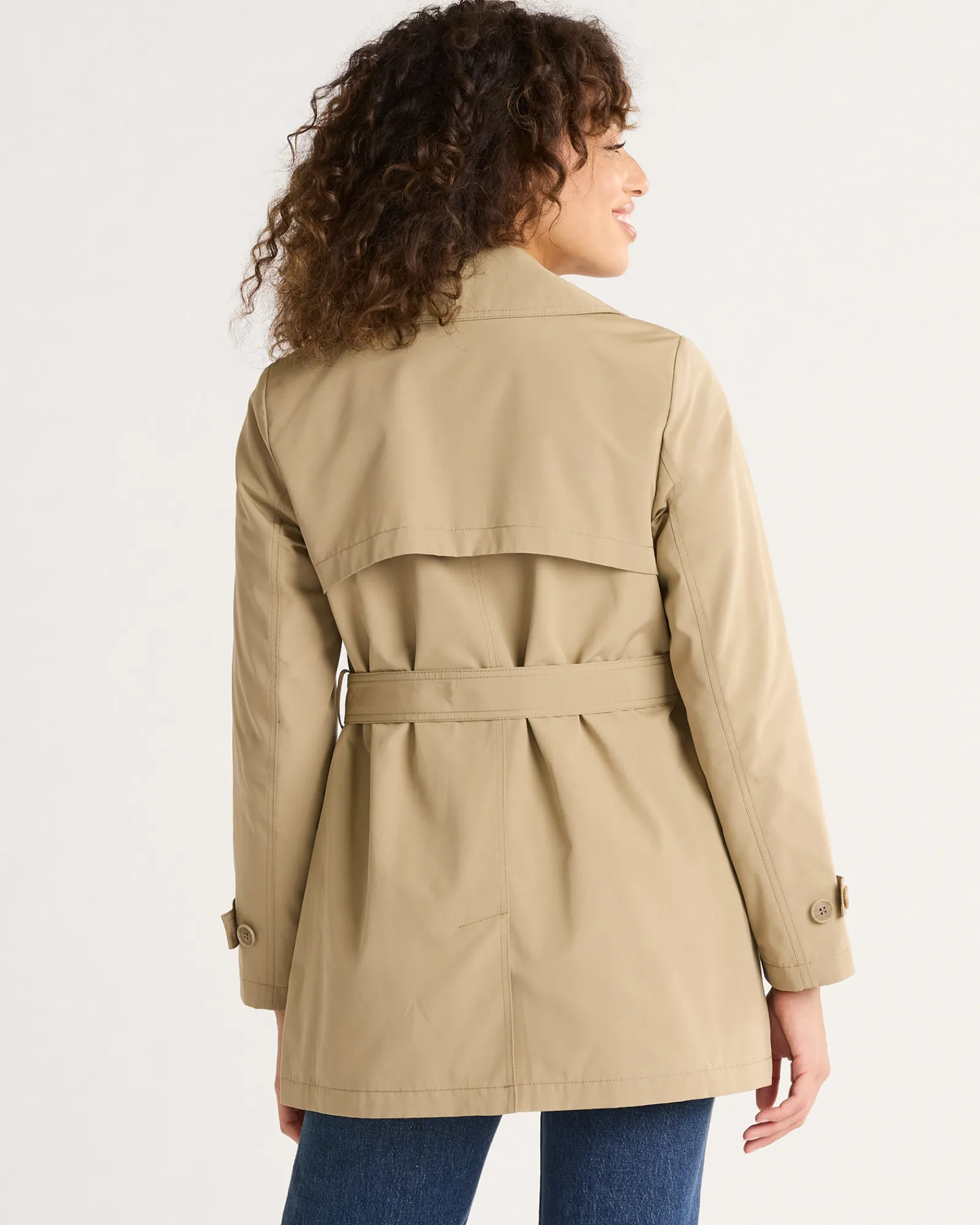 Pendleton WOMEN'S MARLENE CLASSIC SHORT TRENCH COAT LIGHT TAN Fashion