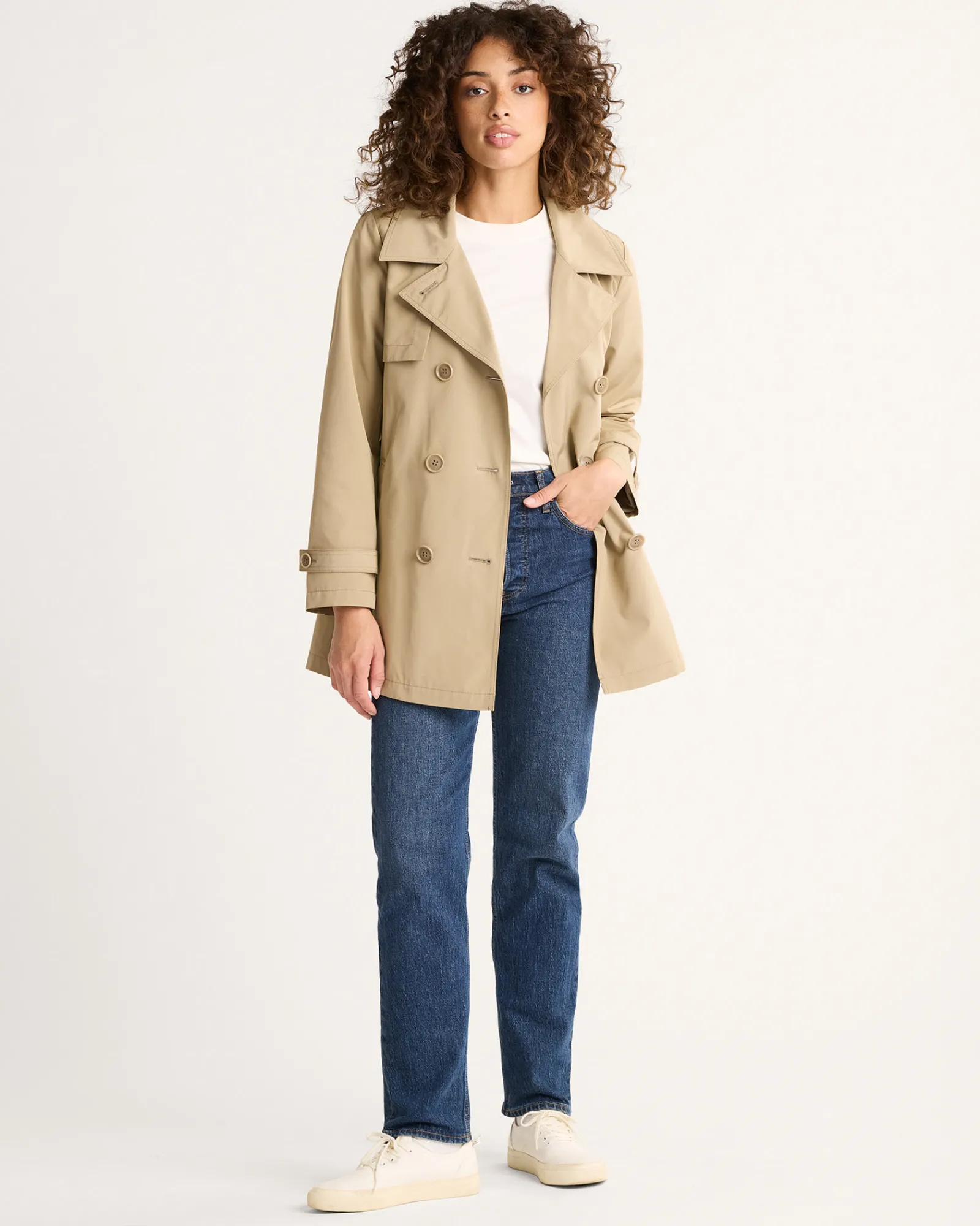 Pendleton WOMEN'S MARLENE CLASSIC SHORT TRENCH COAT LIGHT TAN Fashion