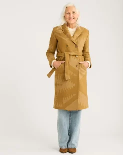 Pendleton WOMEN'S MIRROR LAKE WOOL TRENCH COAT TAN Sale
