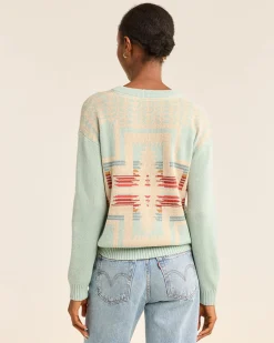 Pendleton WOMEN'S MONTERA COTTON SWEATER SEAFOAM HARDING New