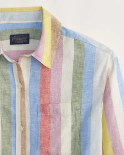 Pendleton WOMEN'S COASTAL LINEN SHIRT MULTI STRIPE Sale