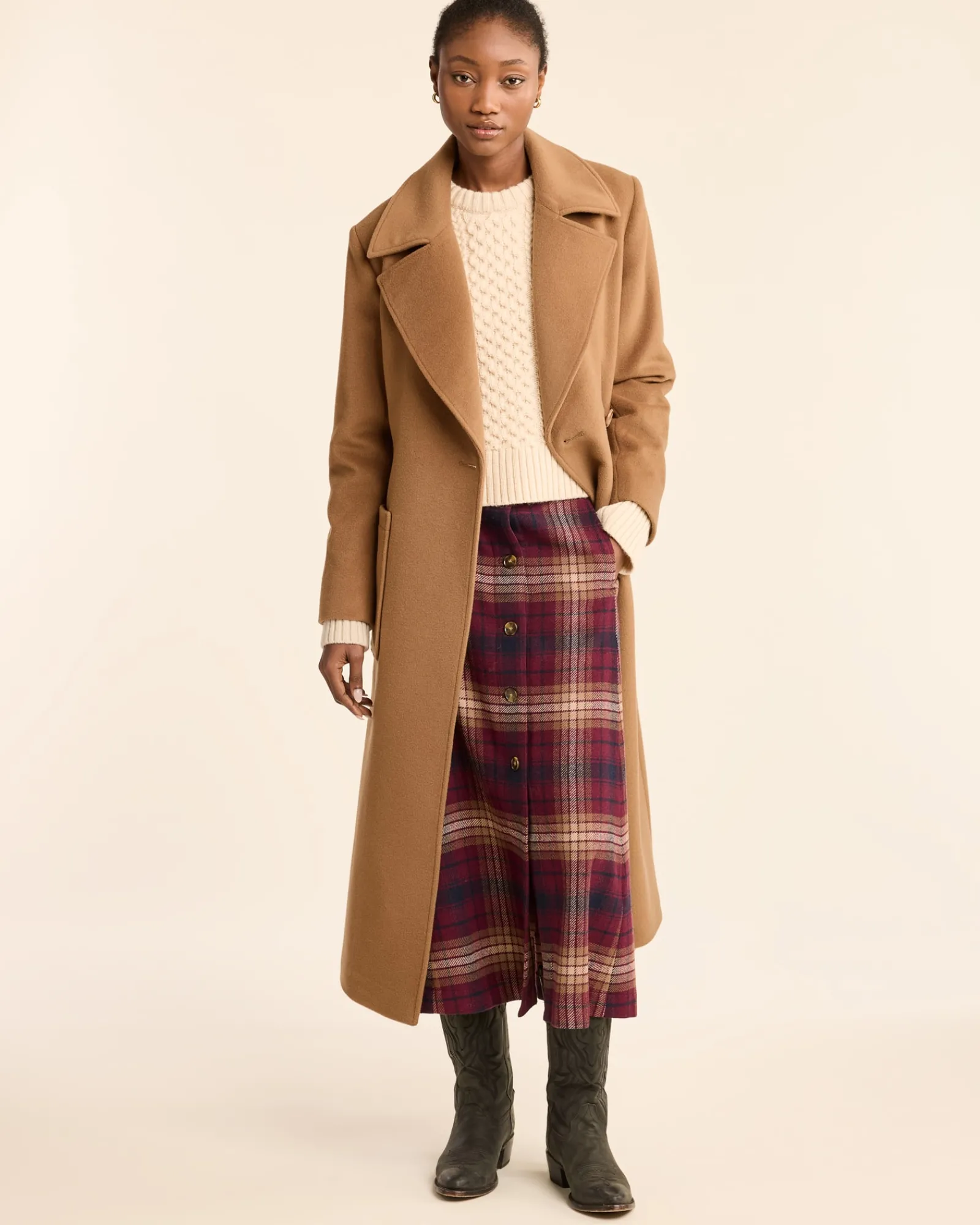 Pendleton WOMEN'S NOB HILL WOOL WRAP COAT CAMEL New
