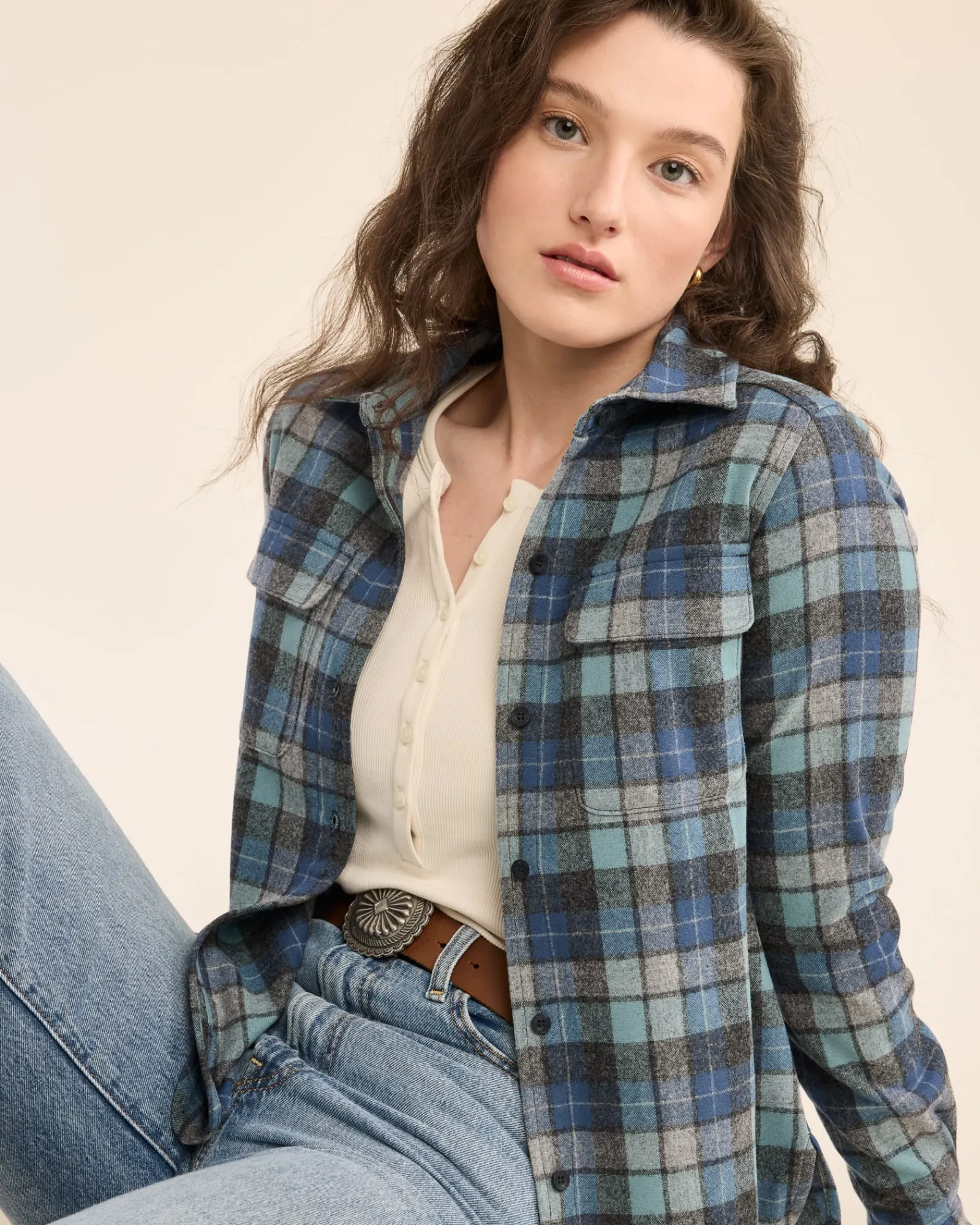 Pendleton WOMEN'S PLAID BOARD SHIRT BLUE ORIGINAL SURF PLAID Outlet