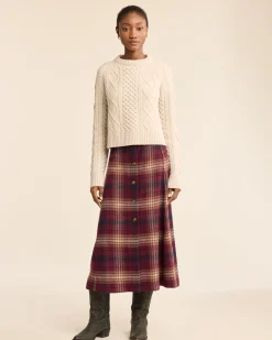 Pendleton WOMEN'S PLAID WOOL SKIRT BURGUNDY MULTI Clearance