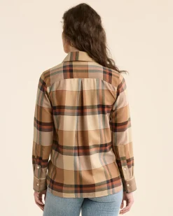Pendleton WOMEN'S PLAID WORSTED WOOL SHIRT TAN/COPPER Hot