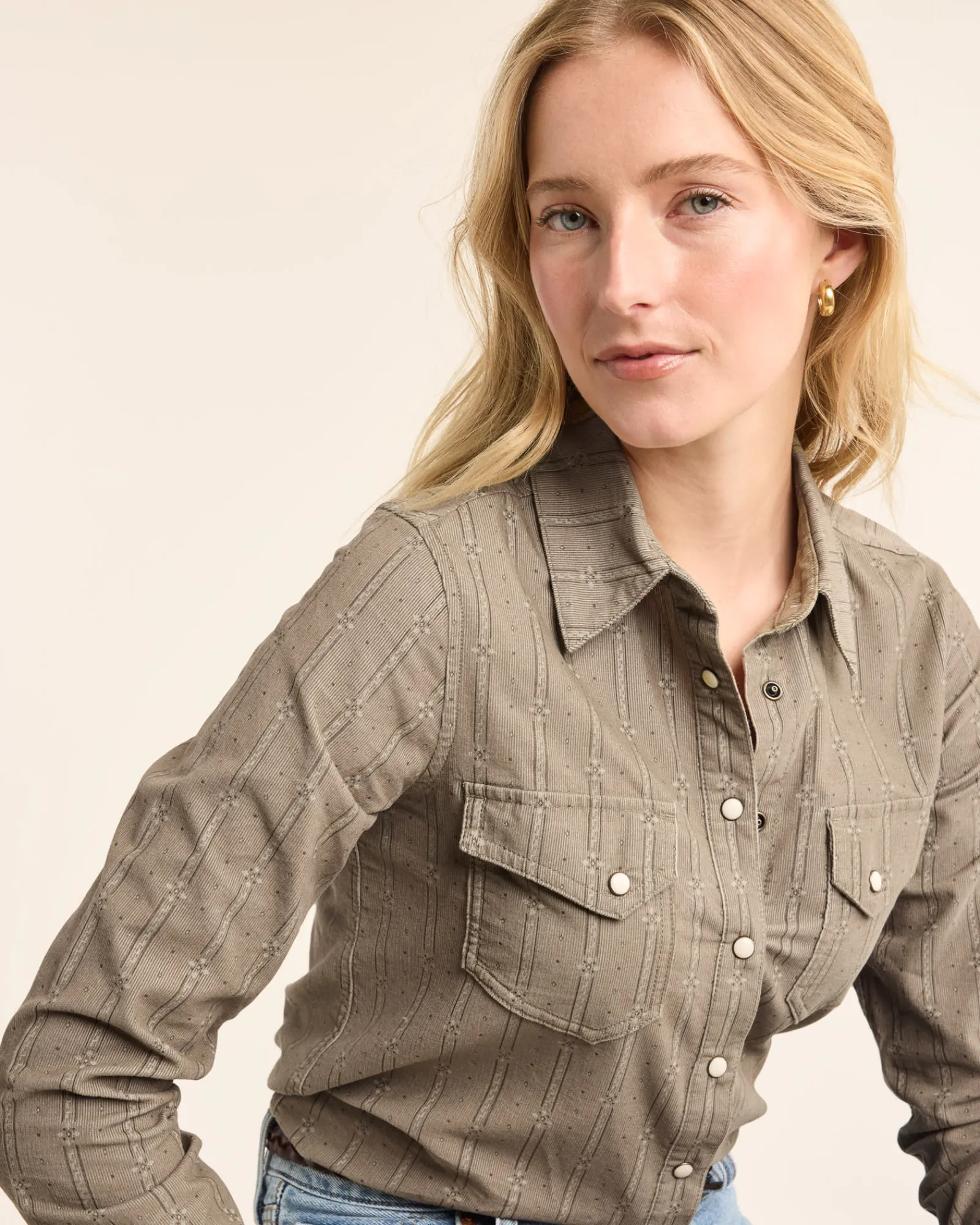 Pendleton WOMEN'S PRINTED CORDUROY GAMBLER SHIRT SAGE GREEN Best