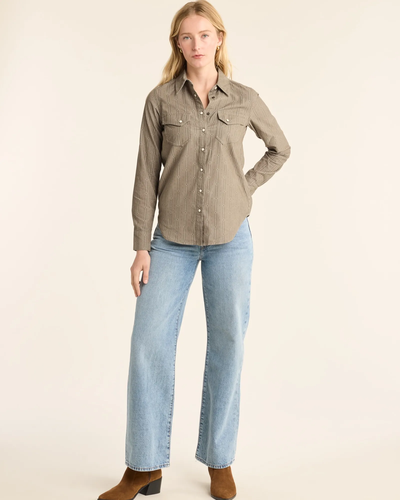 Pendleton WOMEN'S PRINTED CORDUROY GAMBLER SHIRT SAGE GREEN Best