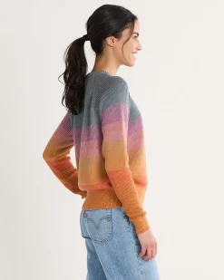 Pendleton WOMEN'S RAGLAN COTTON SWEATER ORANGE SUNSET New