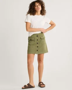 Pendleton WOMEN'S UTILITY COTTON/LINEN SKIRT KHAKI GREEN Clearance