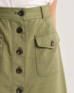 Pendleton WOMEN'S UTILITY COTTON/LINEN SKIRT KHAKI GREEN Clearance