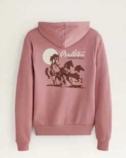 Pendleton WOMEN'S WESTERN GRAPHIC ZIP HOODIE MAUVE HEATHER Online