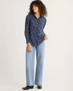 Pendleton WOMEN'S WESTERN PRINT GAMBLER SHIRT NAVY BRIGHTS Best