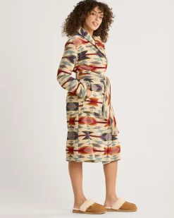 Pendleton WOMEN'S WYETH TRAIL COTTON TERRY VELOUR BATHROBE OATMEAL Best